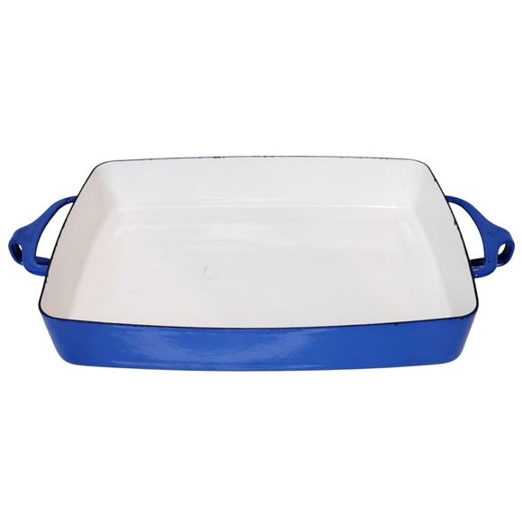 DANSK Kobenstyle Rectangle Baking Dish Handles France Enamel Coated Blue MCM - Picture 1 of 16